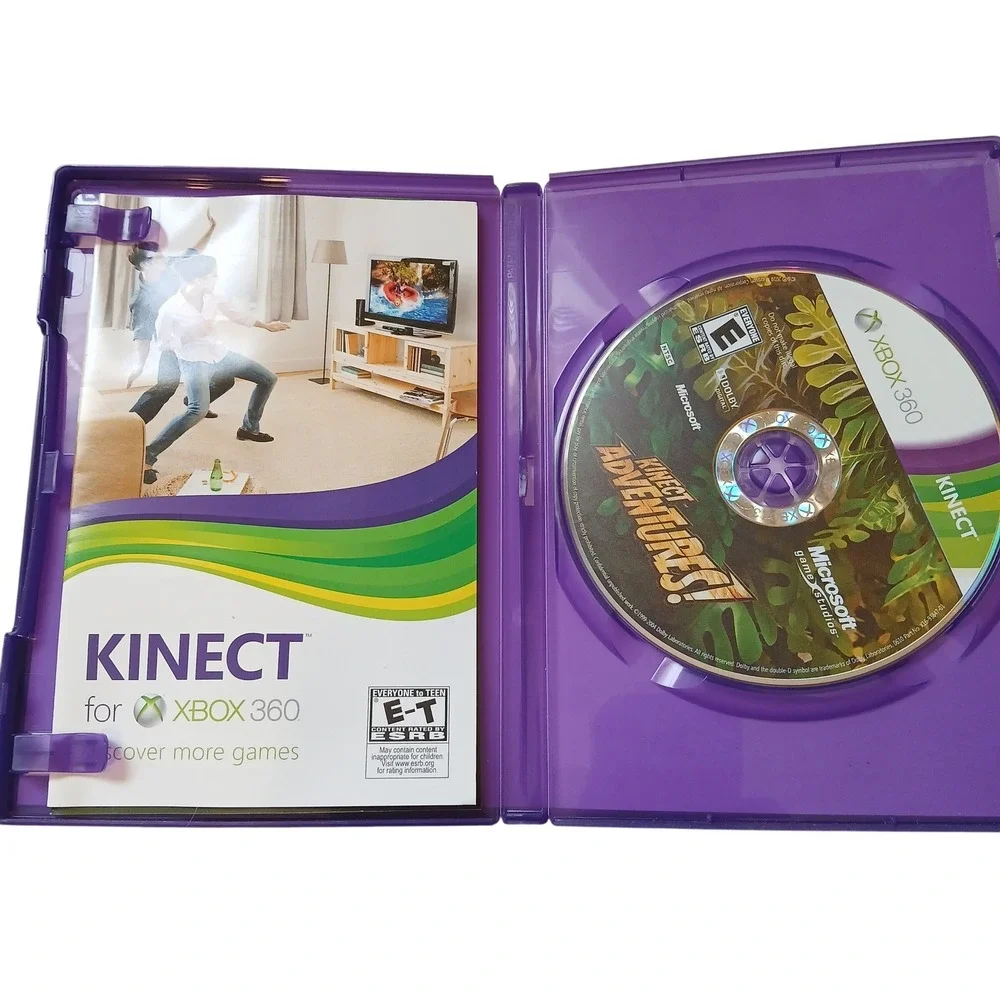 Microsoft Kinect Adventures Video Game Xbox 360 One Size‎ Purple Kinect Required